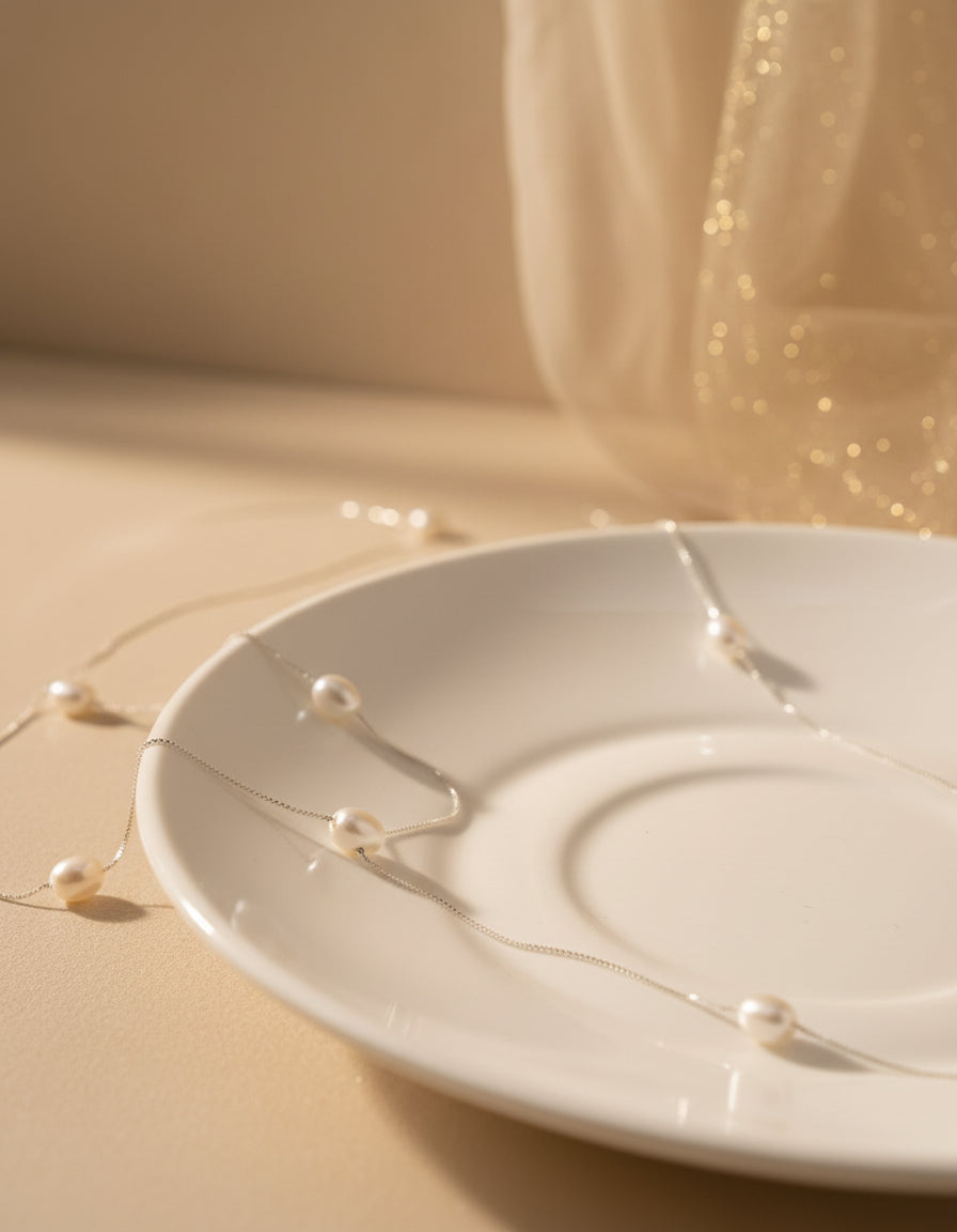 Delicate Y Pearl Necklace – Minimal Elegance