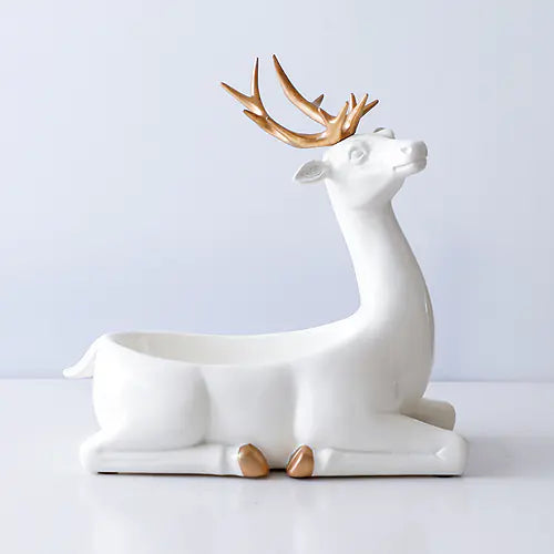 Modern Golden Deer Sculpture – Luxury Home Decor & Storage Accent