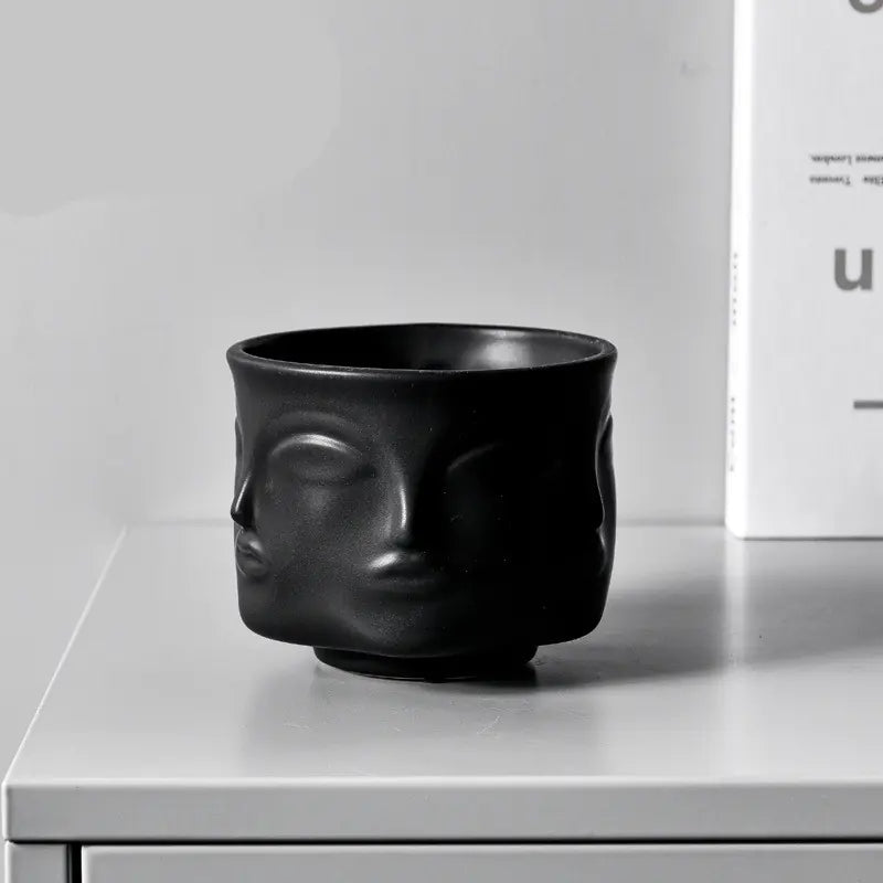 Nordic Creative Face Planter – Modern Ceramic Home Decor