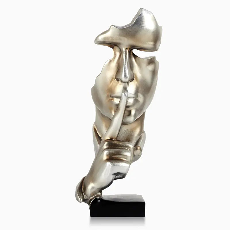 Abstract Gold Silent Figure – Modern Minimalist Home Sculpture