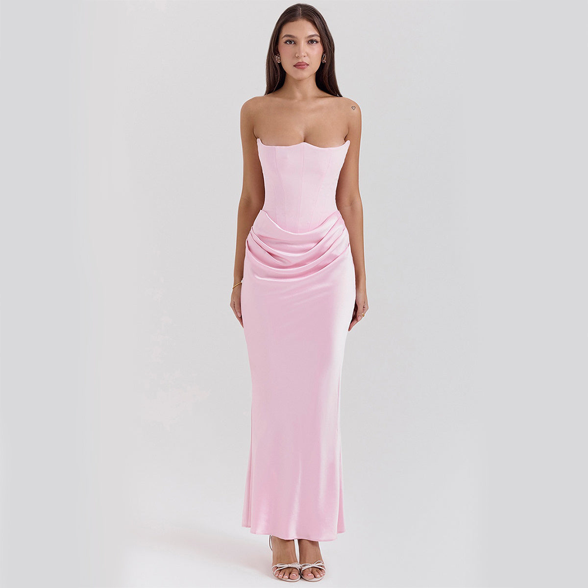 Slim Tube Top Long Evening Dress – Backless Party Fashion