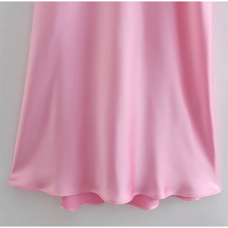 Pink Satin Beach Slip Dress