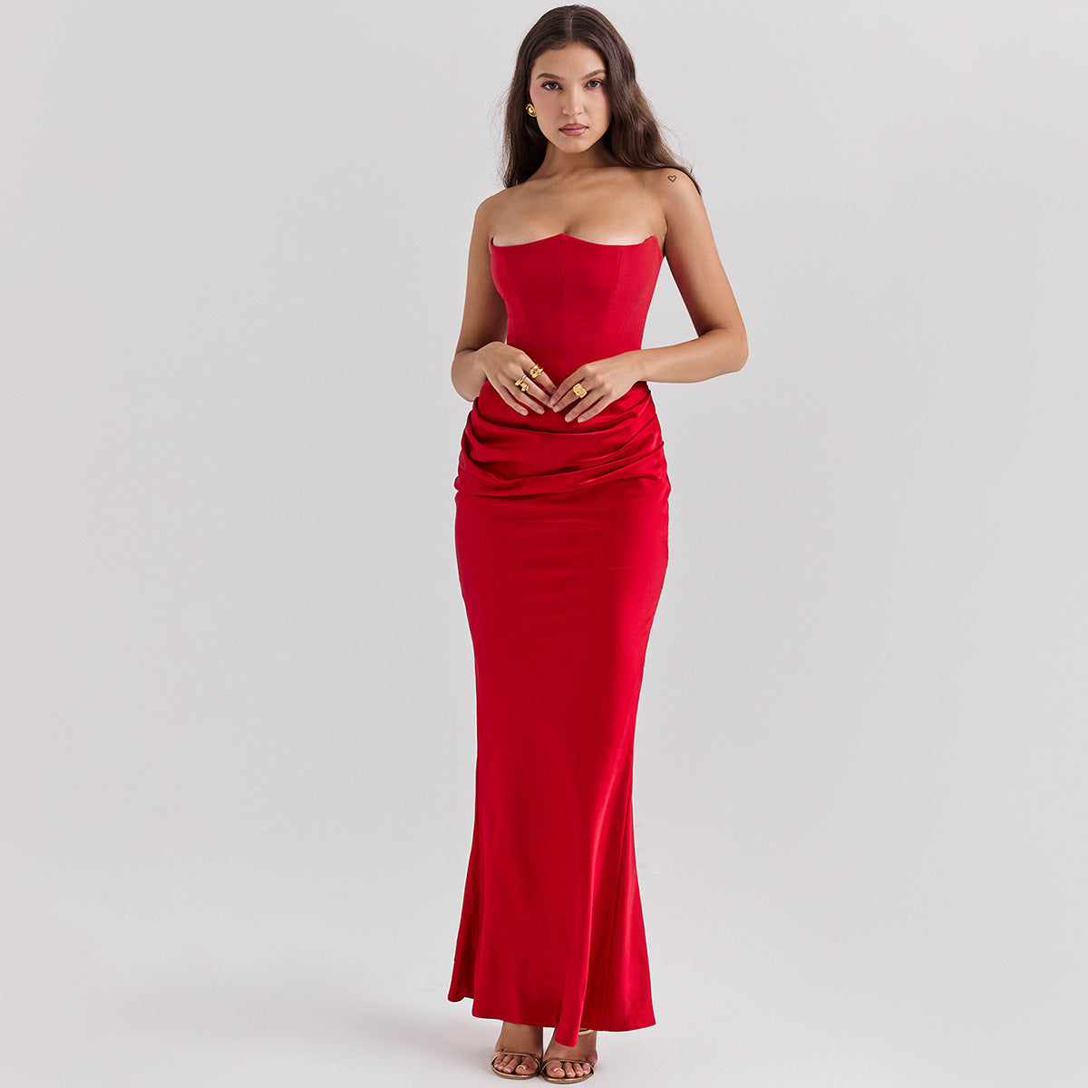 Slim Tube Top Long Evening Dress – Backless Party Fashion