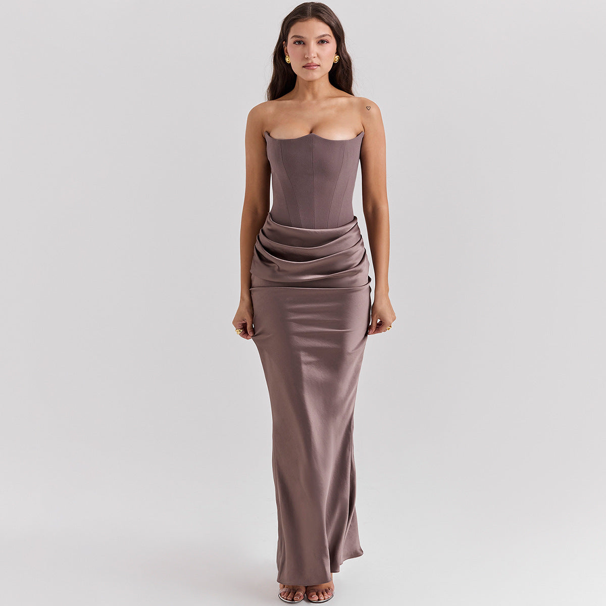 Slim Tube Top Long Evening Dress – Backless Party Fashion