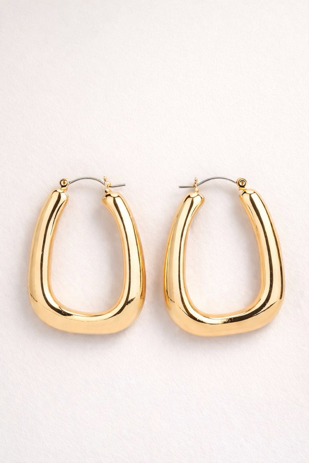 Gold Sculptural Hoop Earrings – Modern Minimal Statement