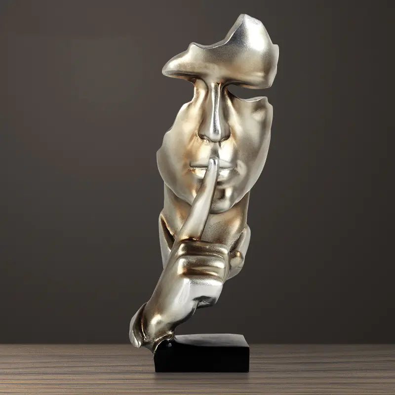 Abstract Gold Silent Figure – Modern Minimalist Home Sculpture