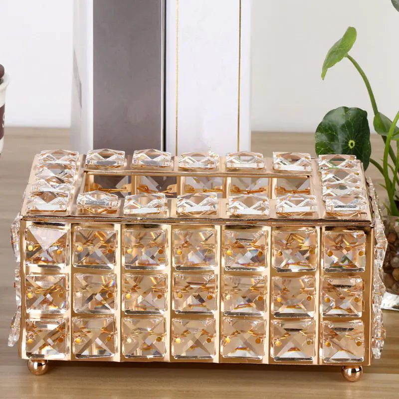 Crystal Glass Tissue Box – Modern Luxury Home Decor Accent