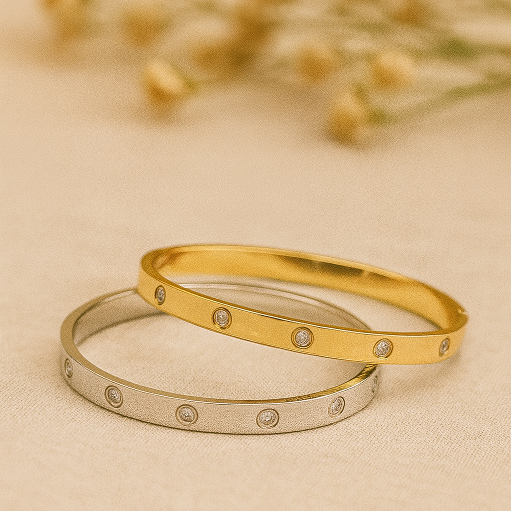 Classic Love-Inspired Stainless Steel Bangle