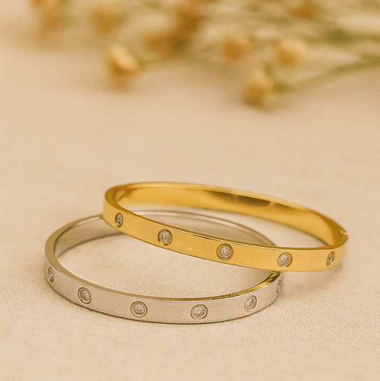 Classic Love-Inspired Stainless Steel Bangle
