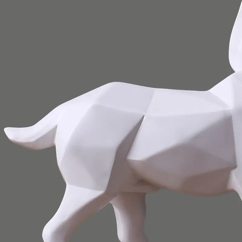 Modern Abstract White Horse Sculpture.