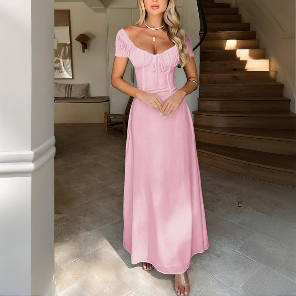 Romantic Off-Shoulder Maxi Dress – Summer Yellow Elegance