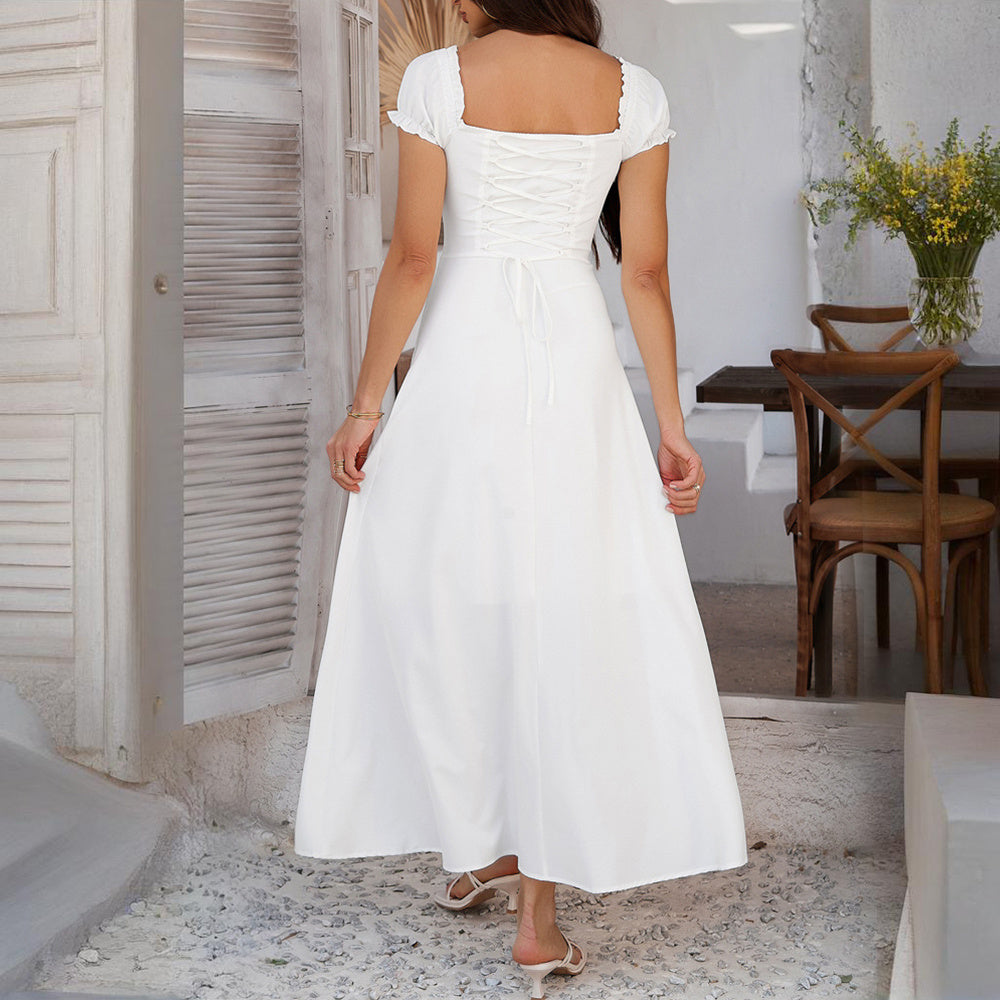 Romantic Off-Shoulder Maxi Dress – Summer Yellow Elegance
