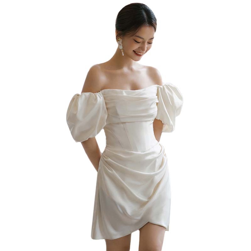 French Light Off-Shoulder Bridal Dress