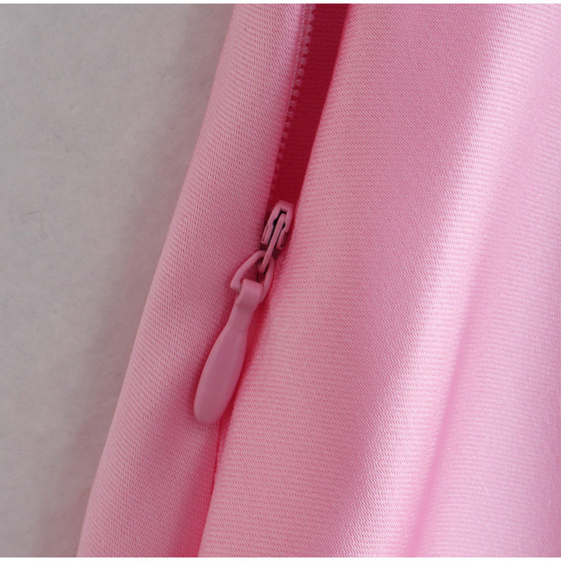 Pink Satin Beach Slip Dress