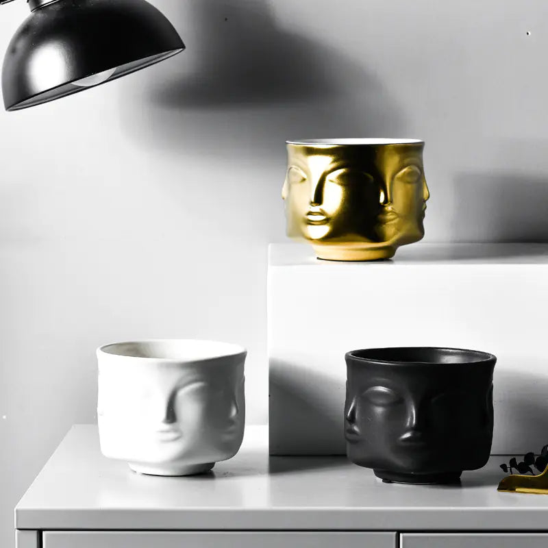Nordic Creative Face Planter – Modern Ceramic Home Decor