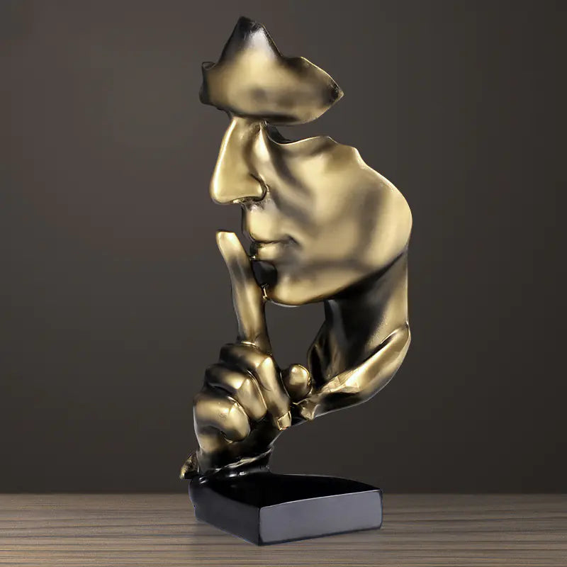 Abstract Gold Silent Figure – Modern Minimalist Home Sculpture
