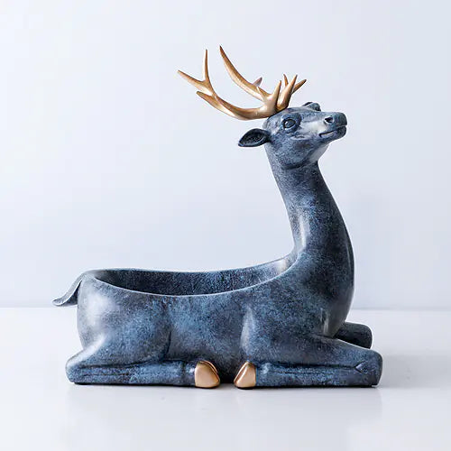 Modern Golden Deer Sculpture – Luxury Home Decor & Storage Accent