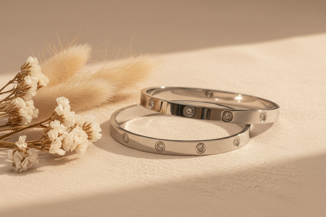 Classic Love-Inspired Stainless Steel Bangle