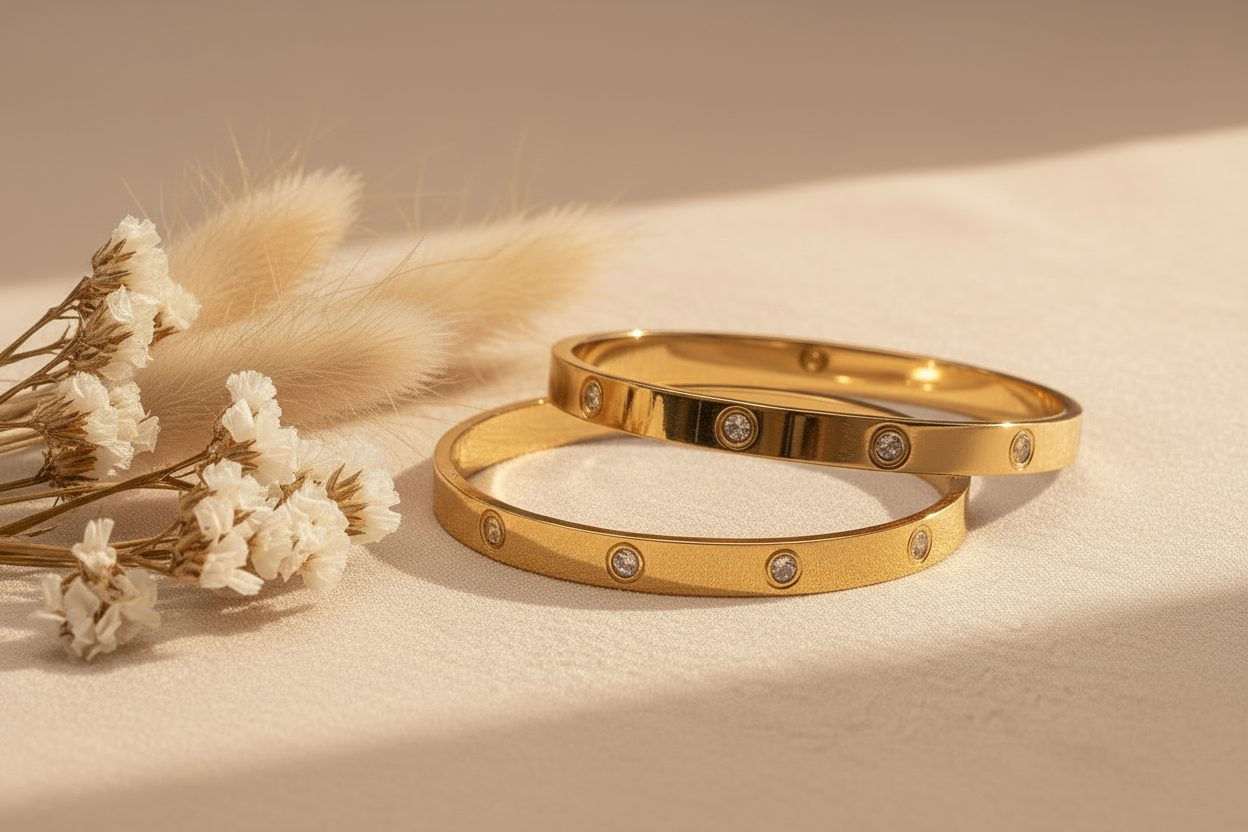 Classic Love-Inspired Stainless Steel Bangle