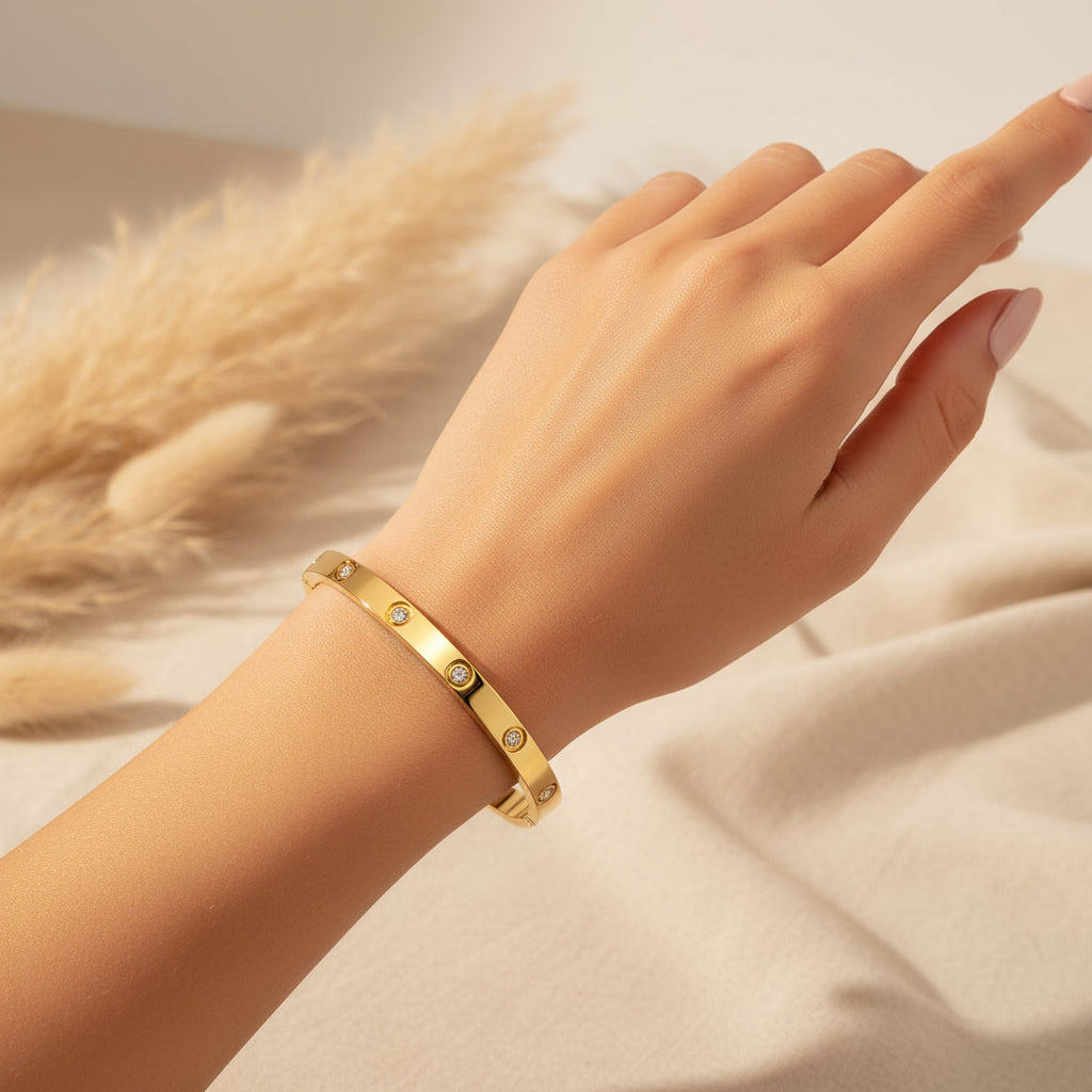 Classic Love-Inspired Stainless Steel Bangle