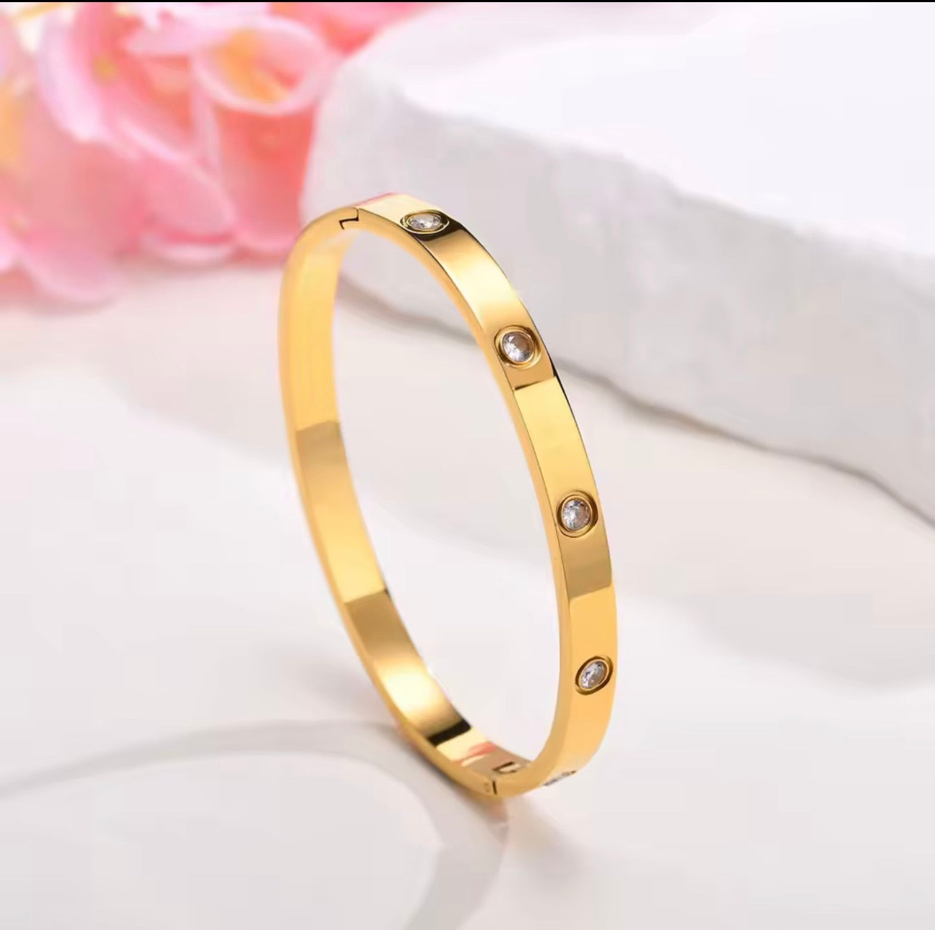 Classic Love-Inspired Stainless Steel Bangle