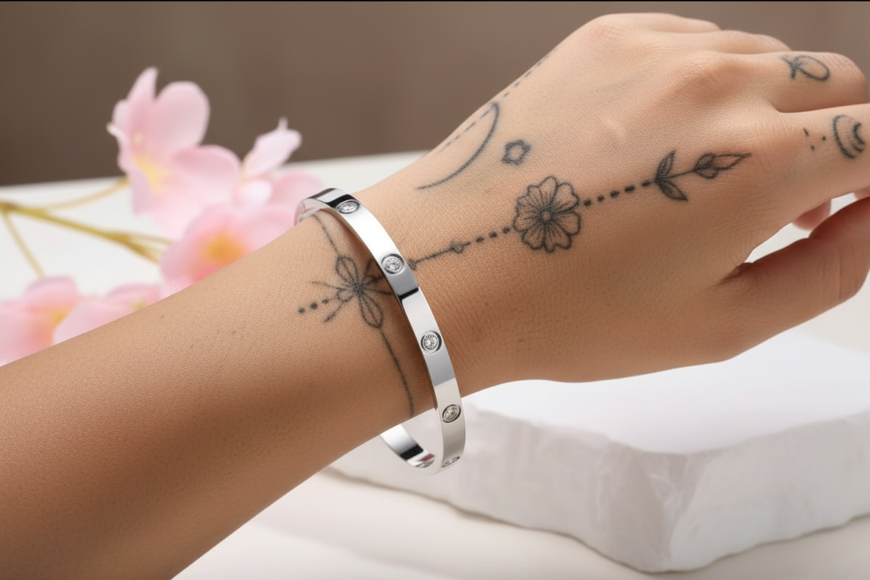 Classic Love-Inspired Stainless Steel Bangle