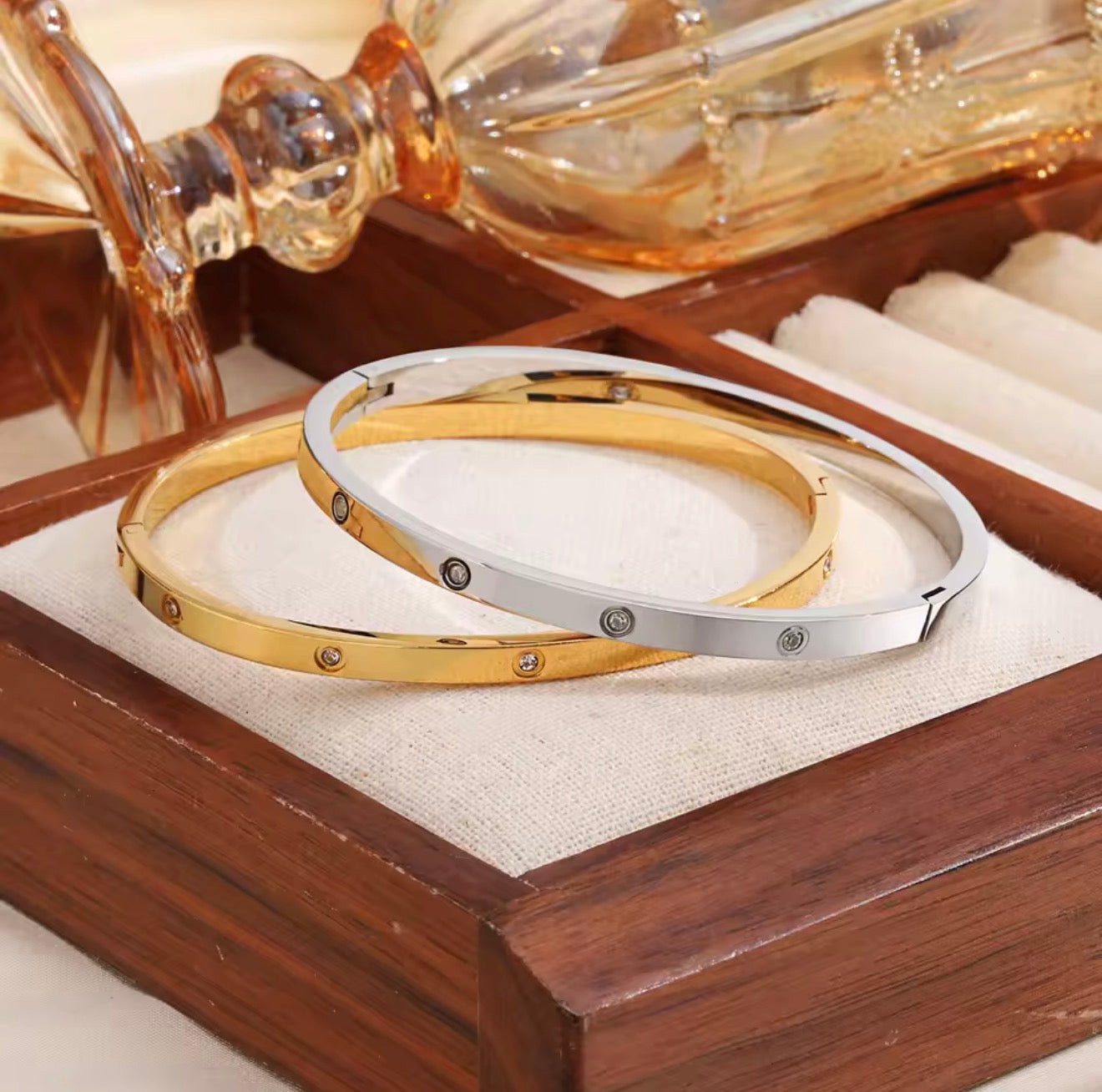 Classic Love-Inspired Stainless Steel Bangle