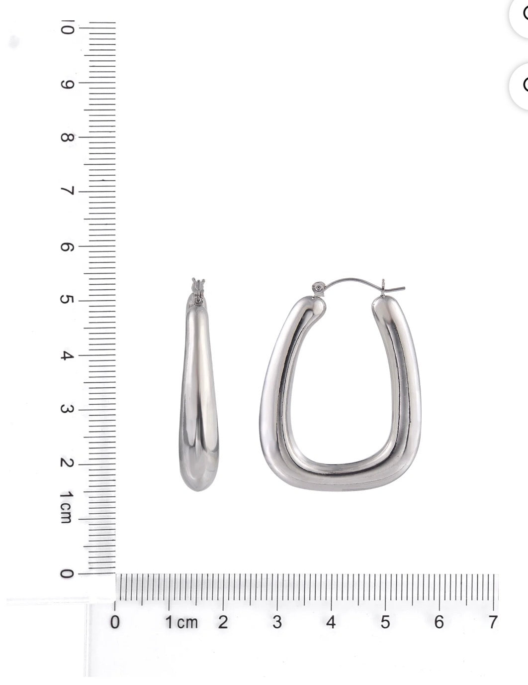 Silver Sculptural Hoop Earrings – Modern Minimal Statement