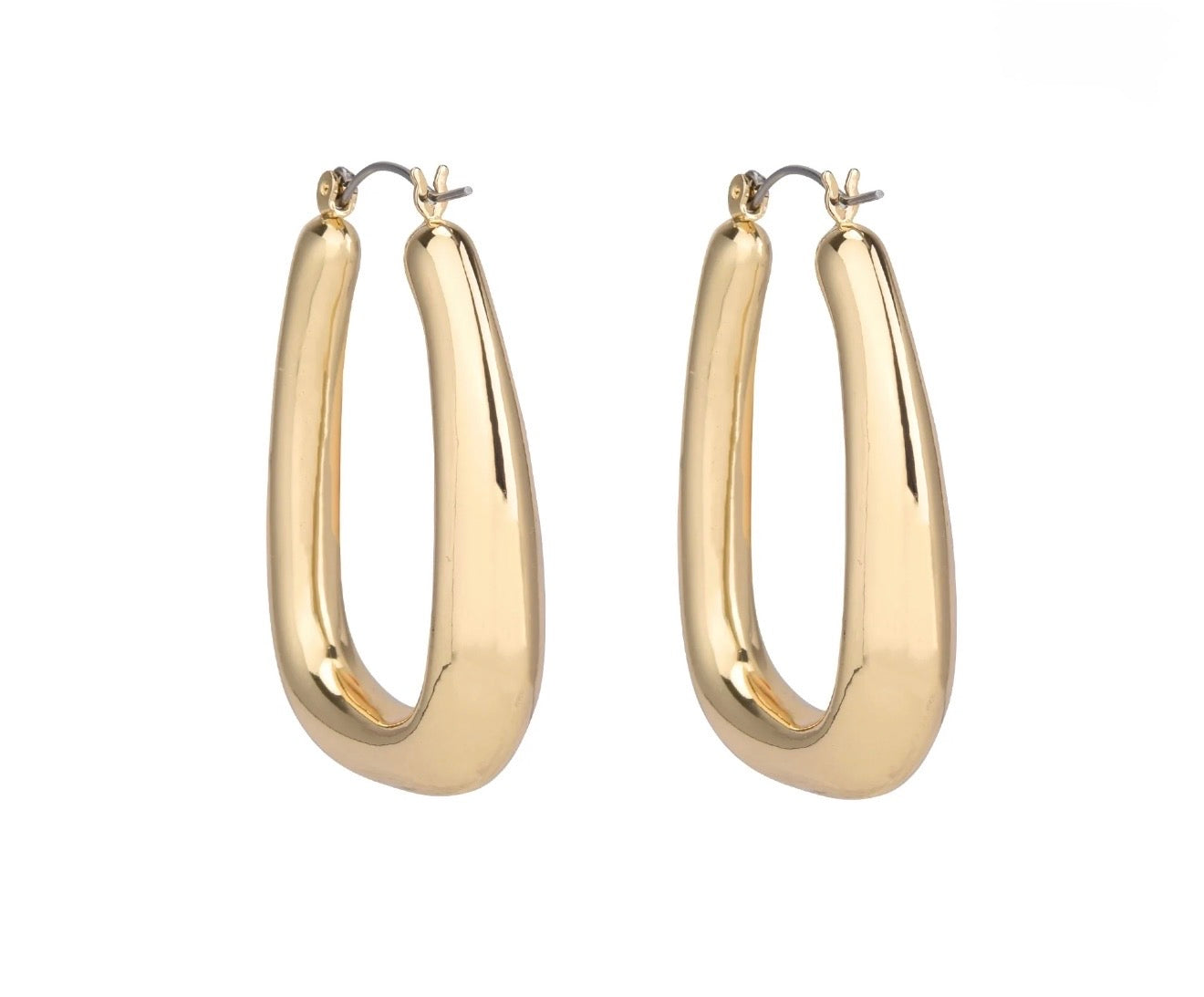 Gold Sculptural Hoop Earrings – Modern Minimal Statement