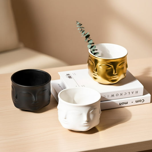 Nordic Creative Face Planter – Modern Ceramic Home Decor