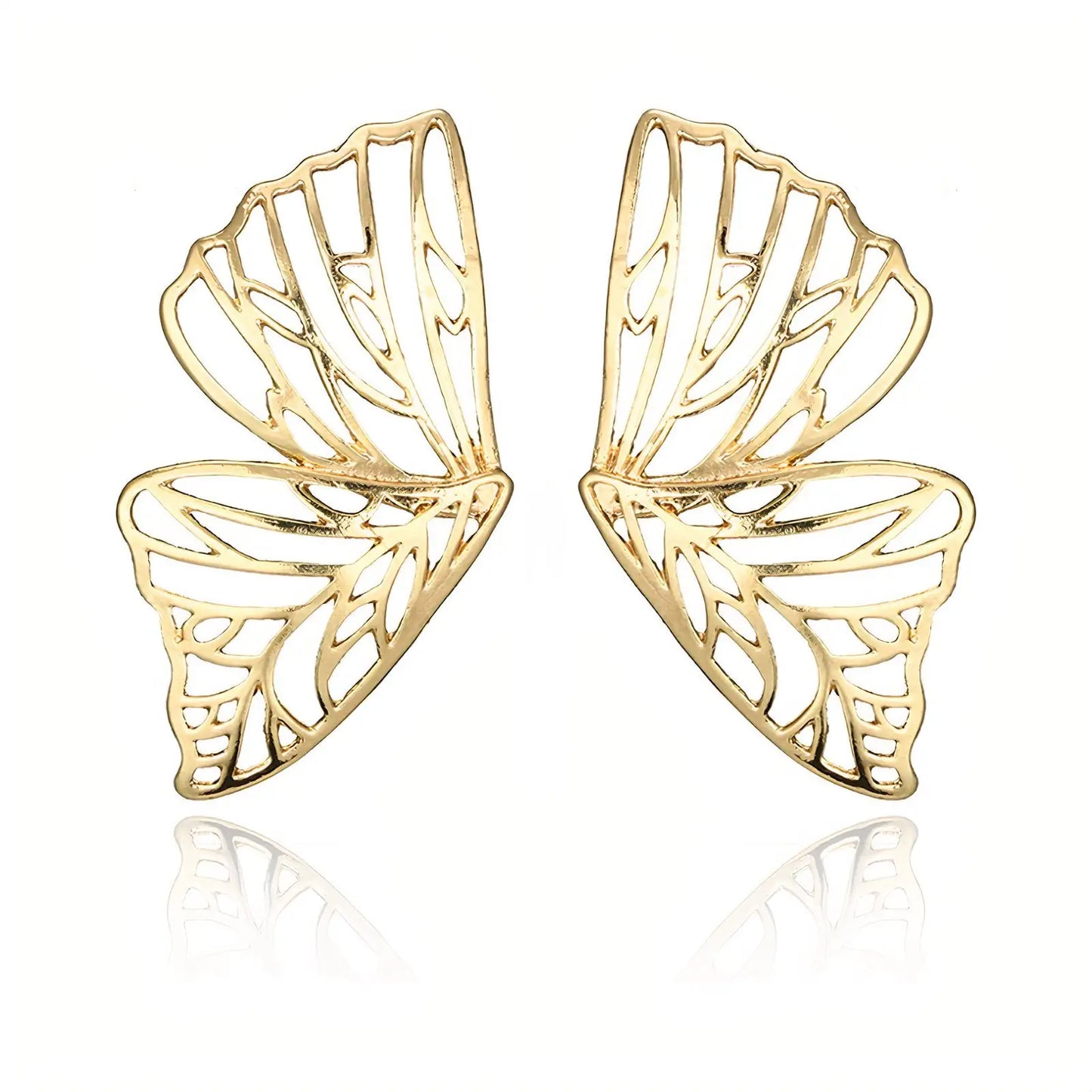 Silver Butterfly Drop Earrings