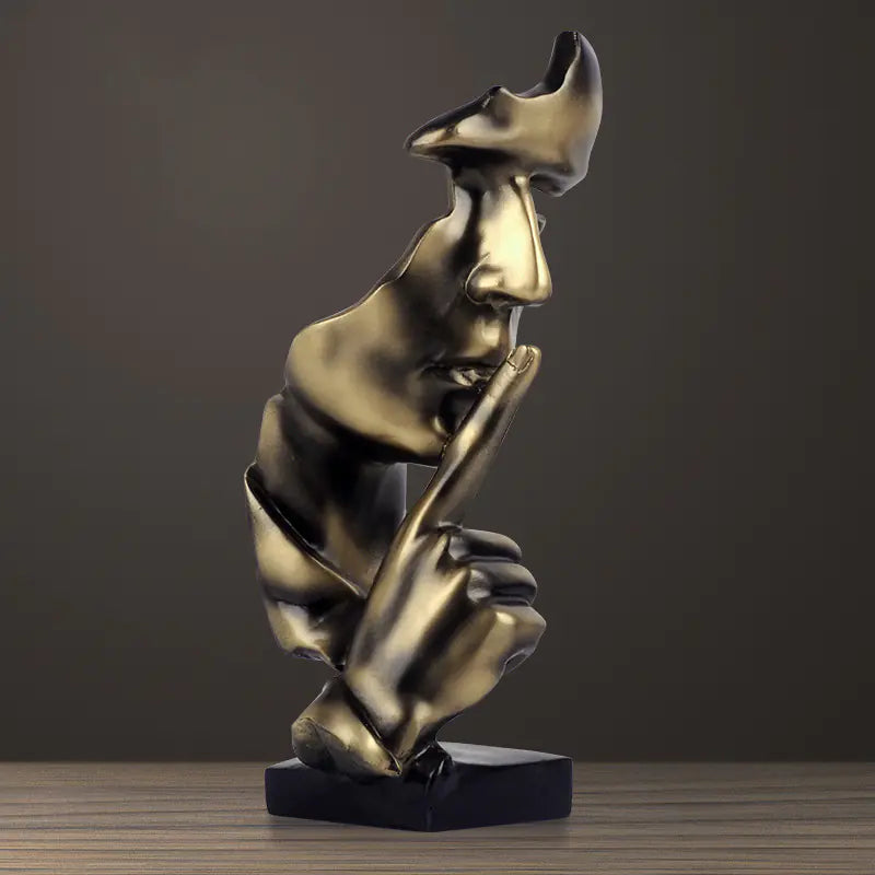 Abstract Gold Silent Figure – Modern Minimalist Home Sculpture