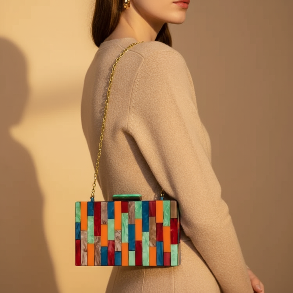 Prism Mosaic Acrylic Clutch
