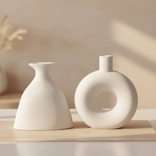 Minimalist Ceramic Vase Set – Modern Nordic Home Decor