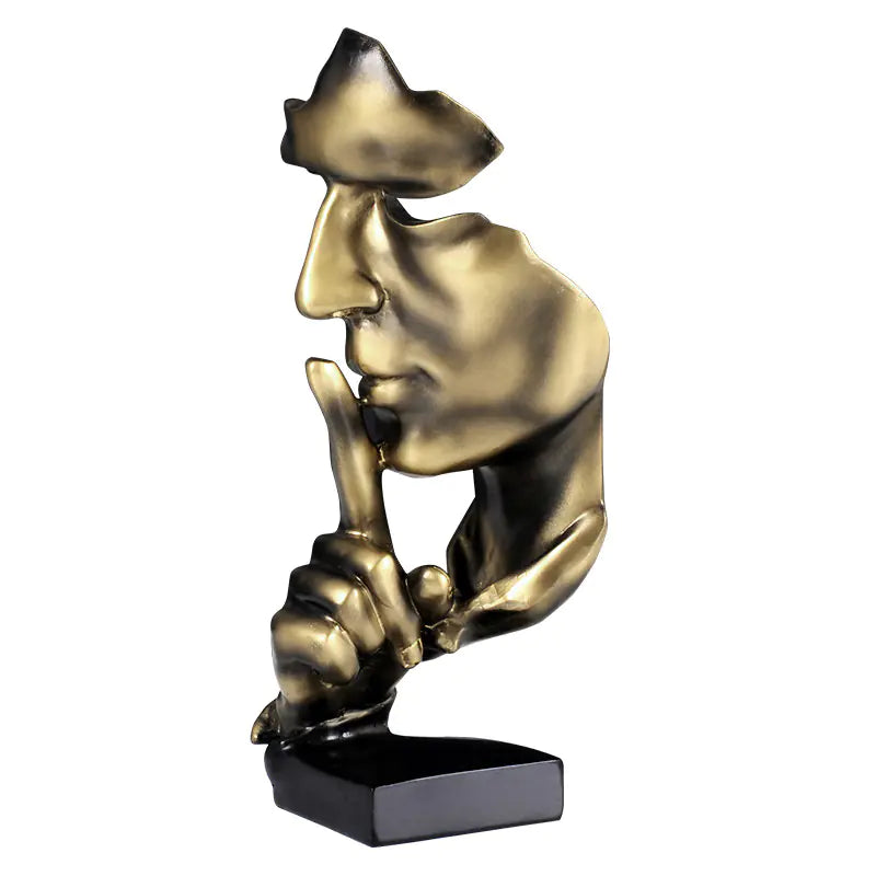 Abstract Gold Silent Figure – Modern Minimalist Home Sculpture