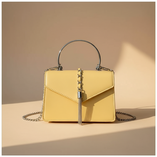 Elegant Tassel Chain Purse - Sophisticated Shoulder Bag for Women -