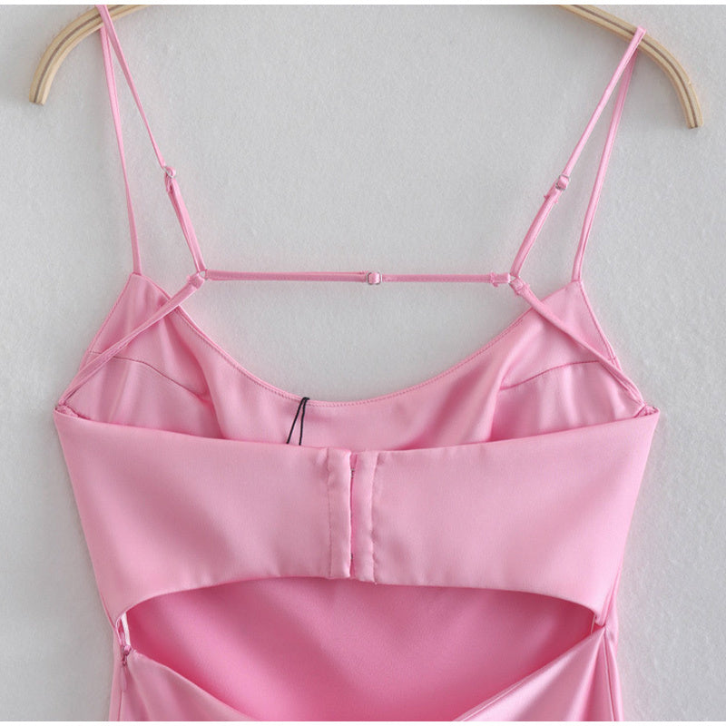 Pink Satin Beach Slip Dress