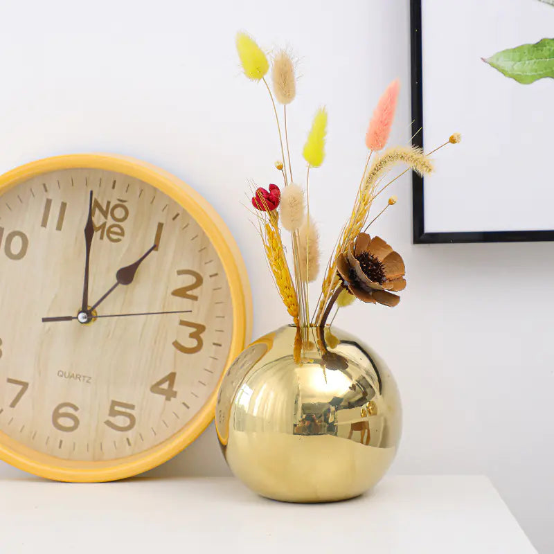 Modern Gold Sphere Vase – Luxury Ceramic Home Decor Accent