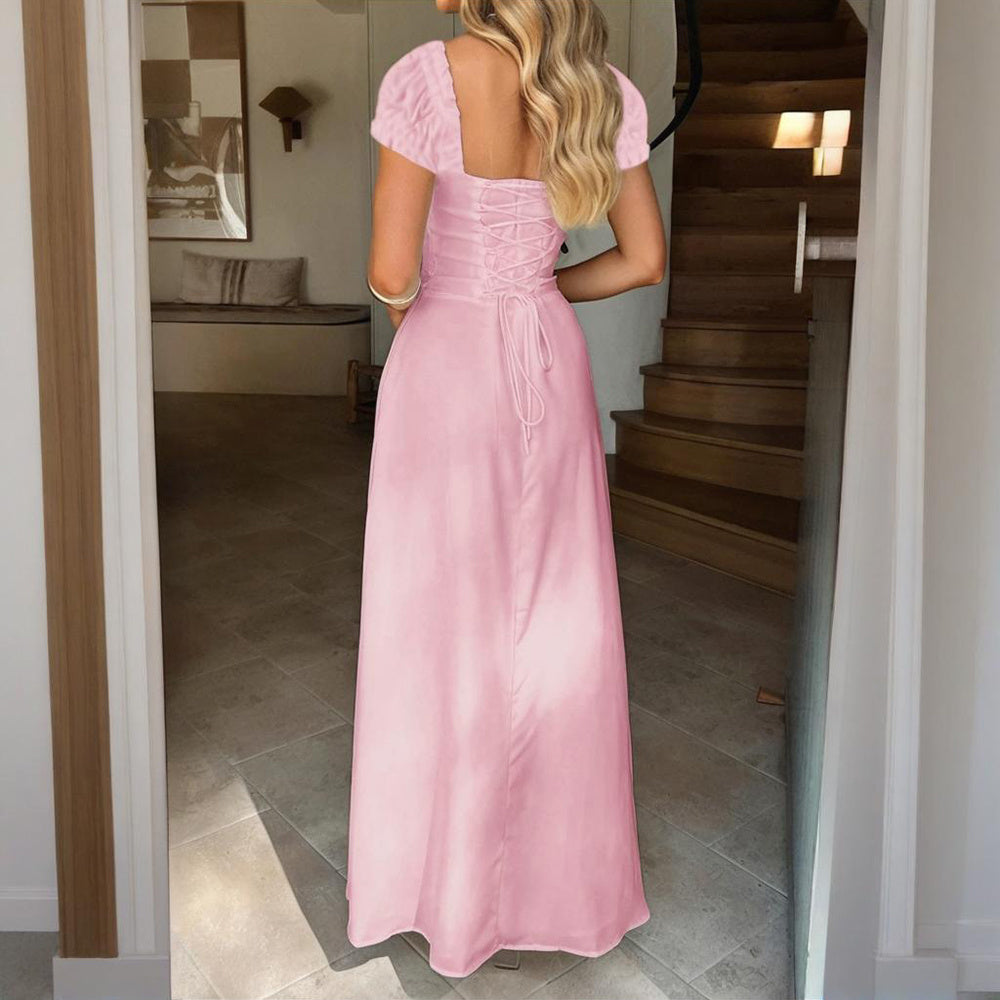 Romantic Off-Shoulder Maxi Dress – Summer Yellow Elegance