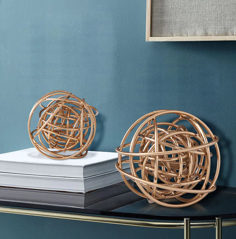 Aura Wire Sphere – Modern Minimalist Metal Home Decor