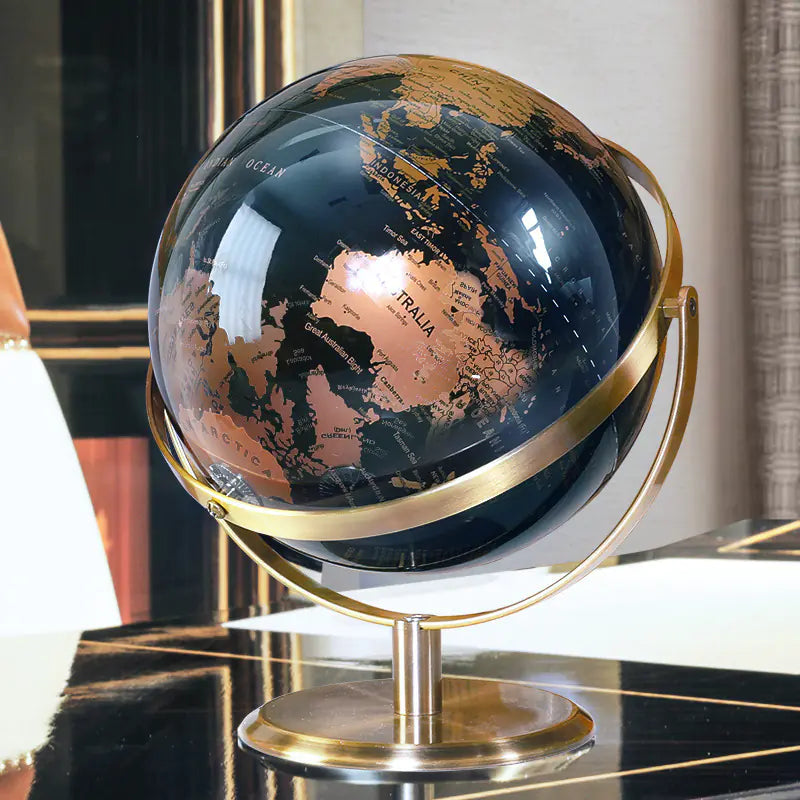 Modern Black & Gold Globe Sculpture – Luxury Home & Office Decor.