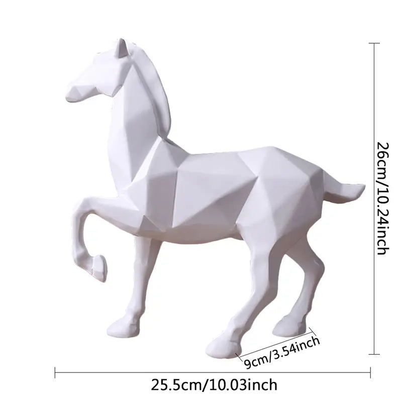Modern Abstract White Horse Sculpture.