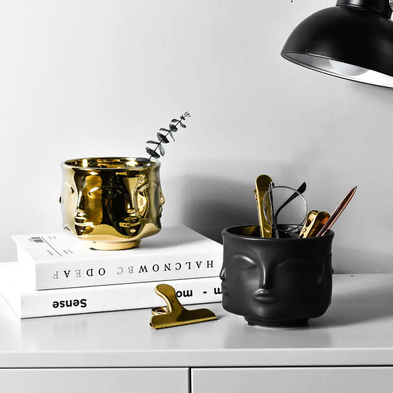 Nordic Creative Face Planter – Modern Ceramic Home Decor