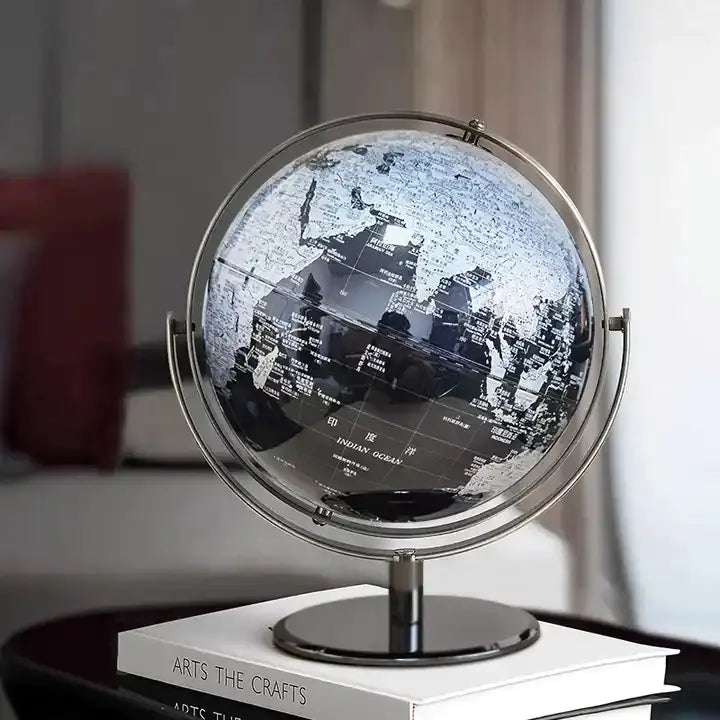 Modern Black & Gold Globe Sculpture – Luxury Home & Office Decor.