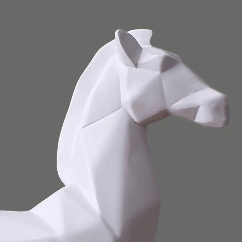 Modern Abstract White Horse Sculpture.