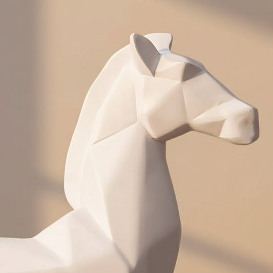 Modern Abstract White Horse Sculpture.