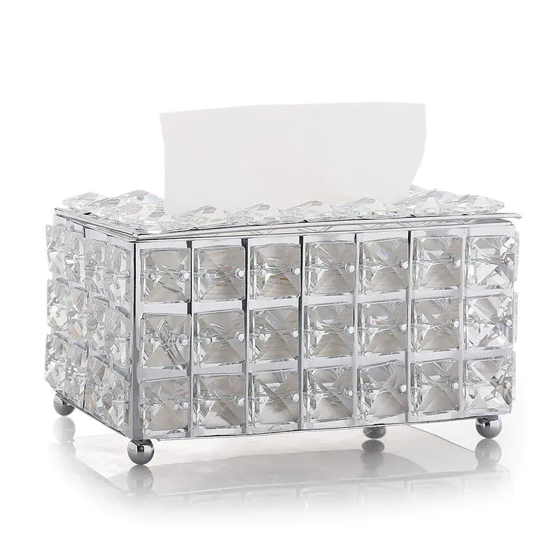 Crystal Glass Tissue Box – Modern Luxury Home Decor Accent
