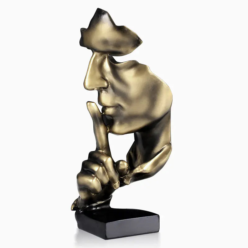 Abstract Gold Silent Figure – Modern Minimalist Home Sculpture