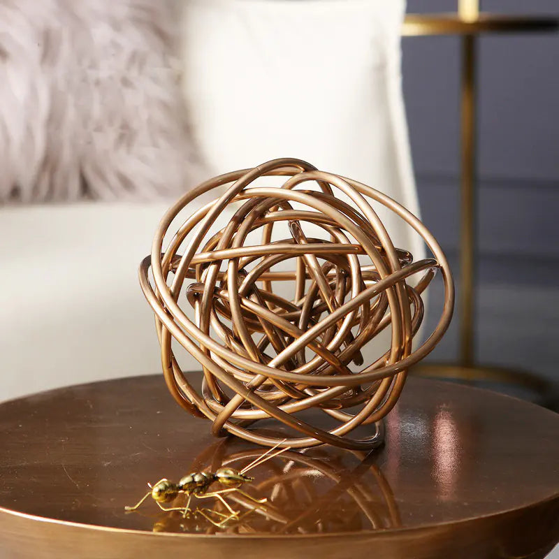 Aura Wire Sphere – Modern Minimalist Metal Home Decor