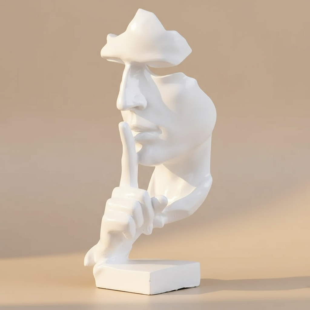 Abstract Gold Silent Figure – Modern Minimalist Home Sculpture